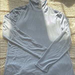 Light Blue Turtleneck Long Sleeve Top